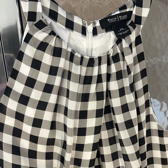 White House Black Market Black and White Gingham Midi Dress - Picture 5 of 11